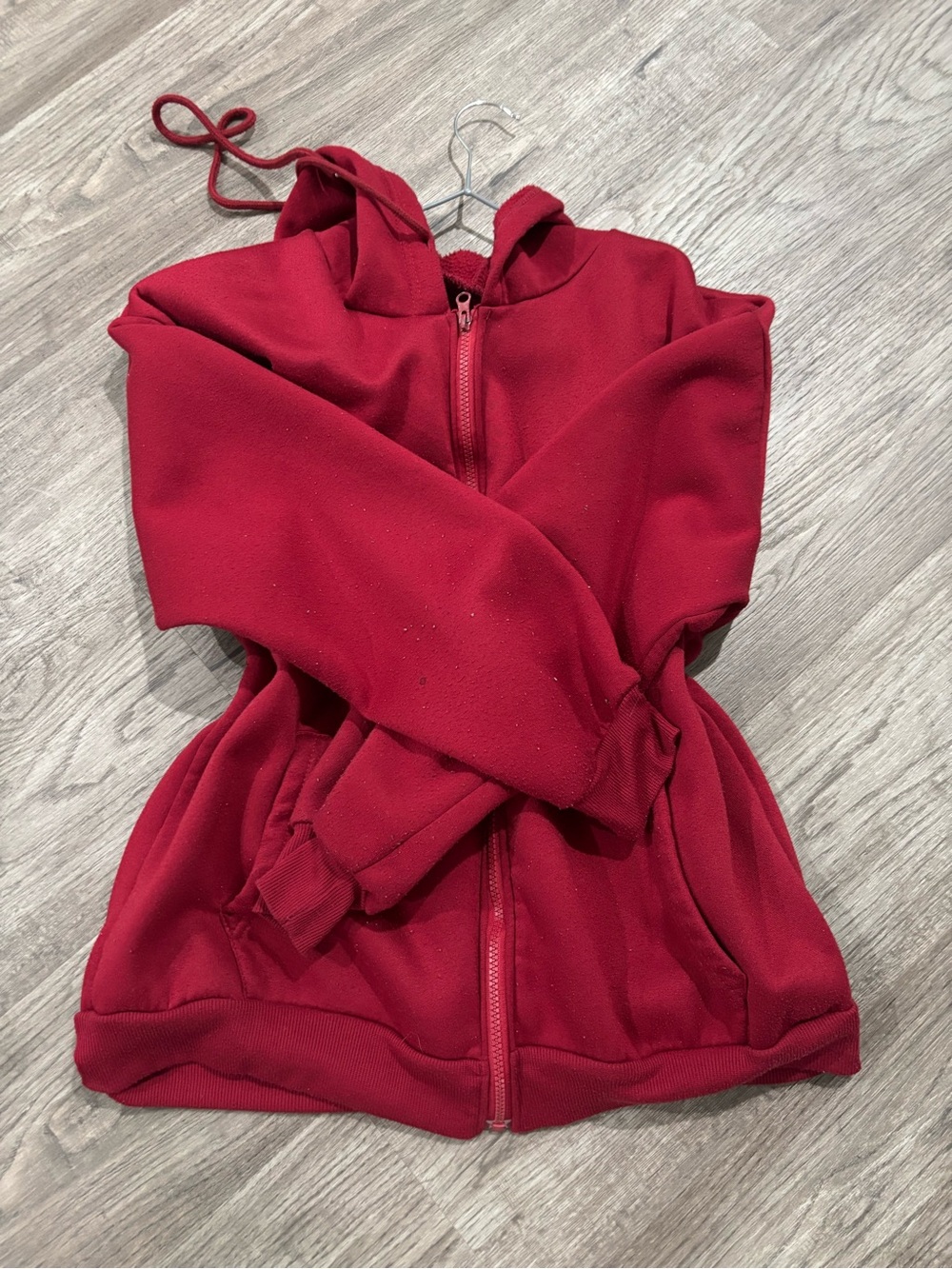 Red Hooded Zip-up hoodie